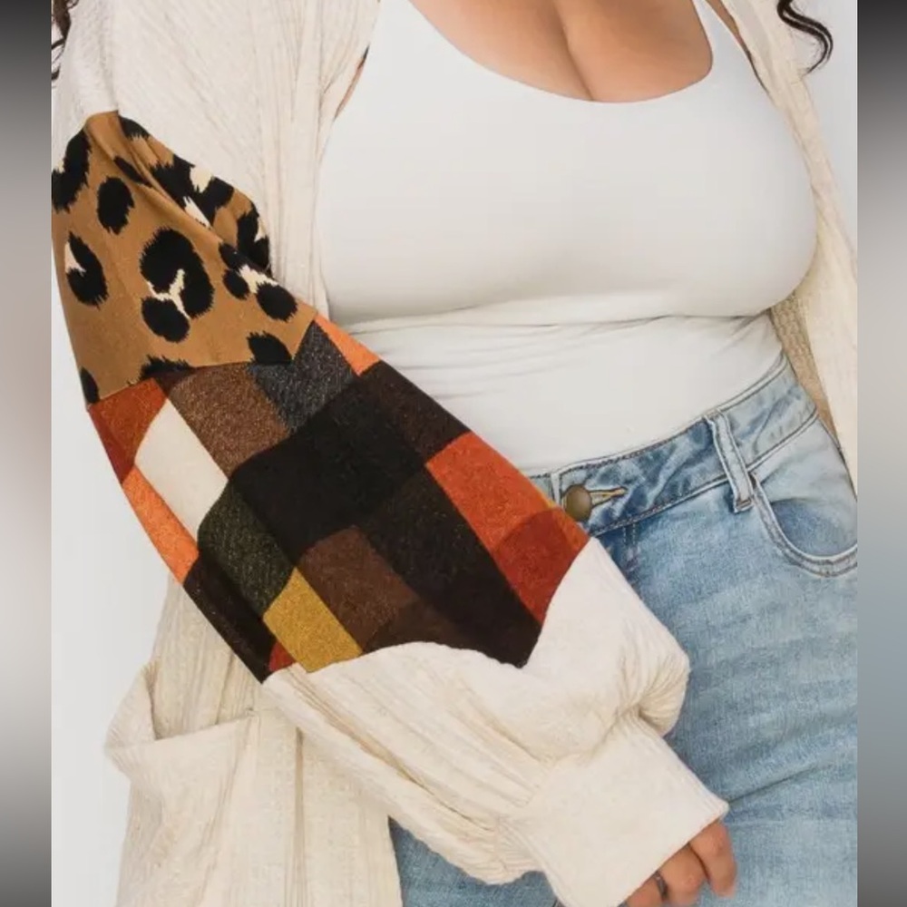 Ribbed open front cardigan with pockets - Picture 12 of 15